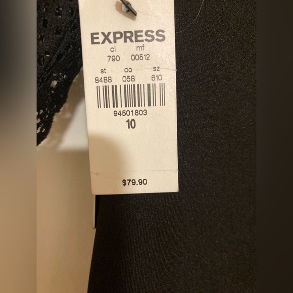 Express black dress with lace details NWT!! RETAIL $79!! - Picture 7 of 10